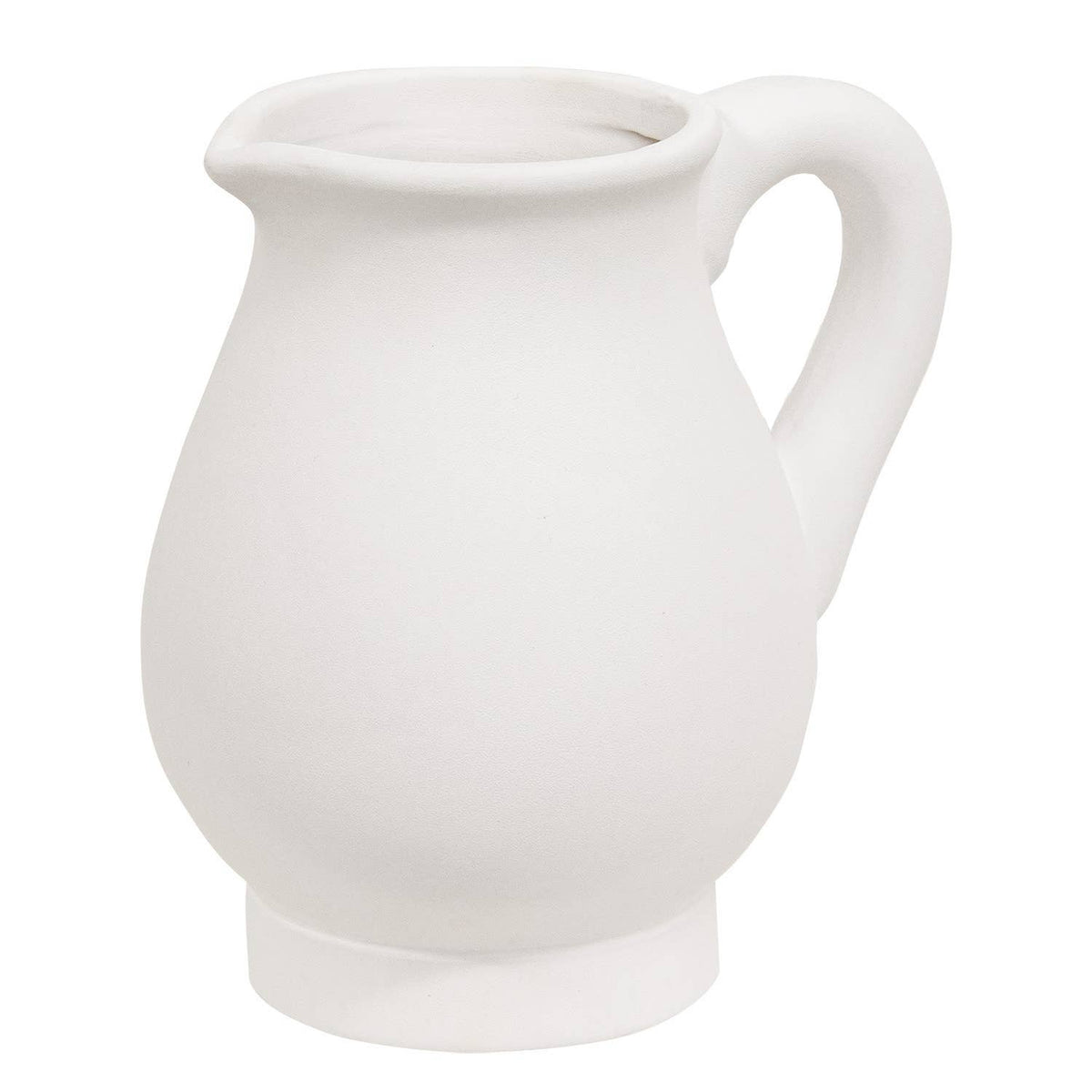 White Ceramic Pitcher - 6"H
