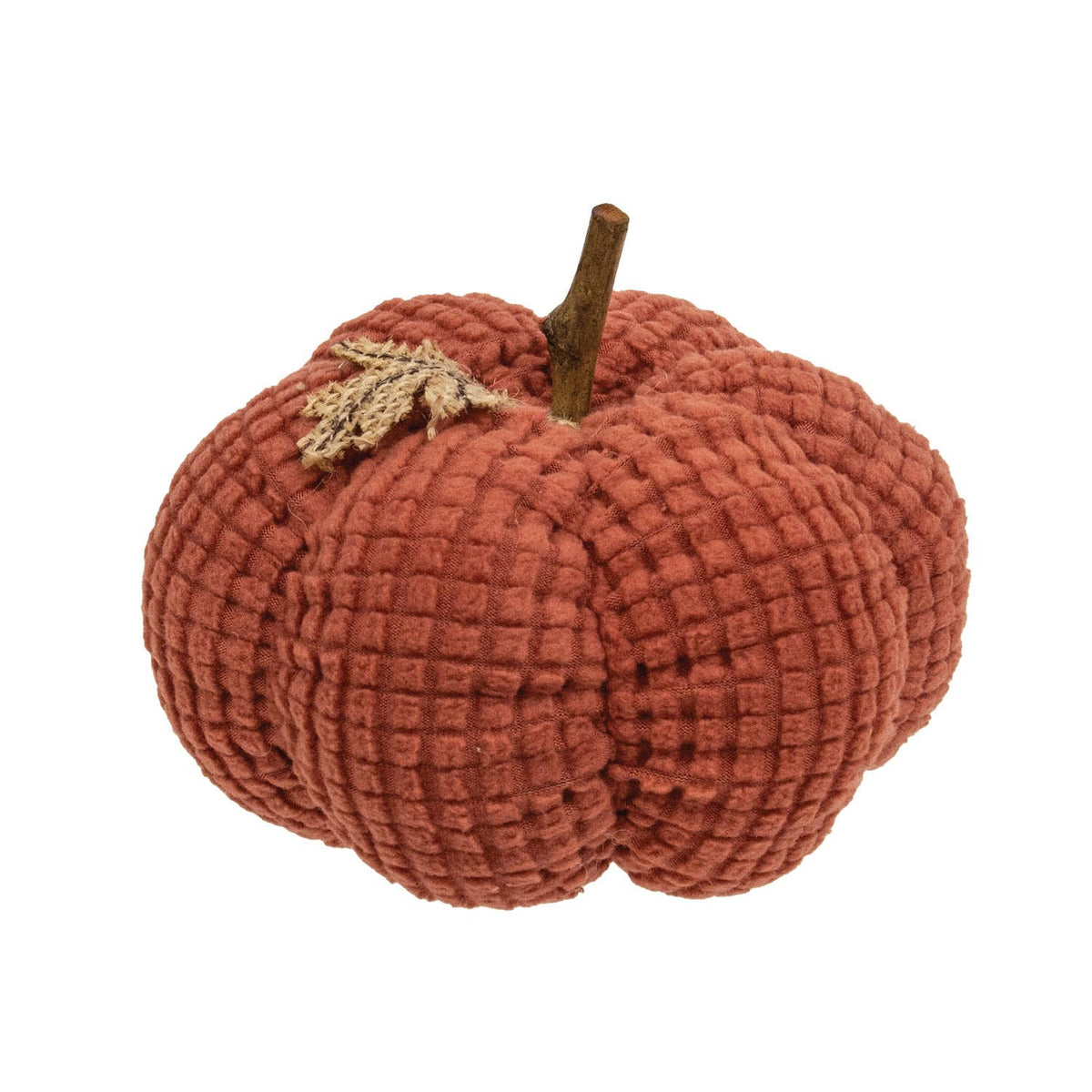 Burnt Orange Waffle Weave Pumpkin, Small