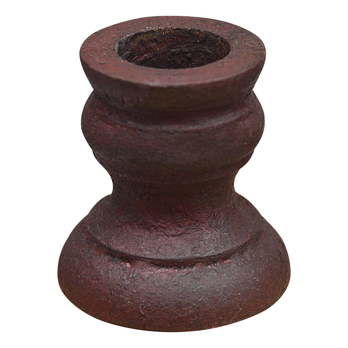 Aged Wood Burgundy Taper Candle Cup