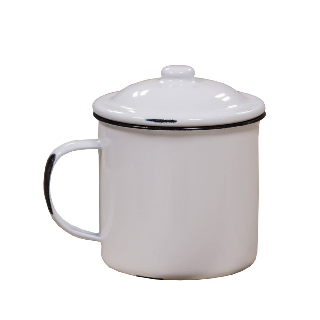Enamelware Mug with Lid - 4"
