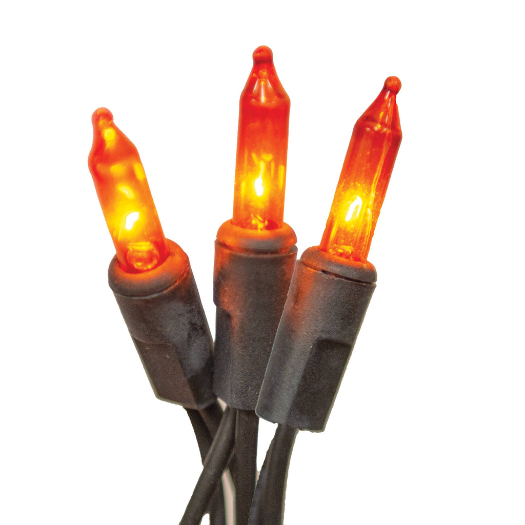 Orange Light Strand Black Cord - 20 Ct