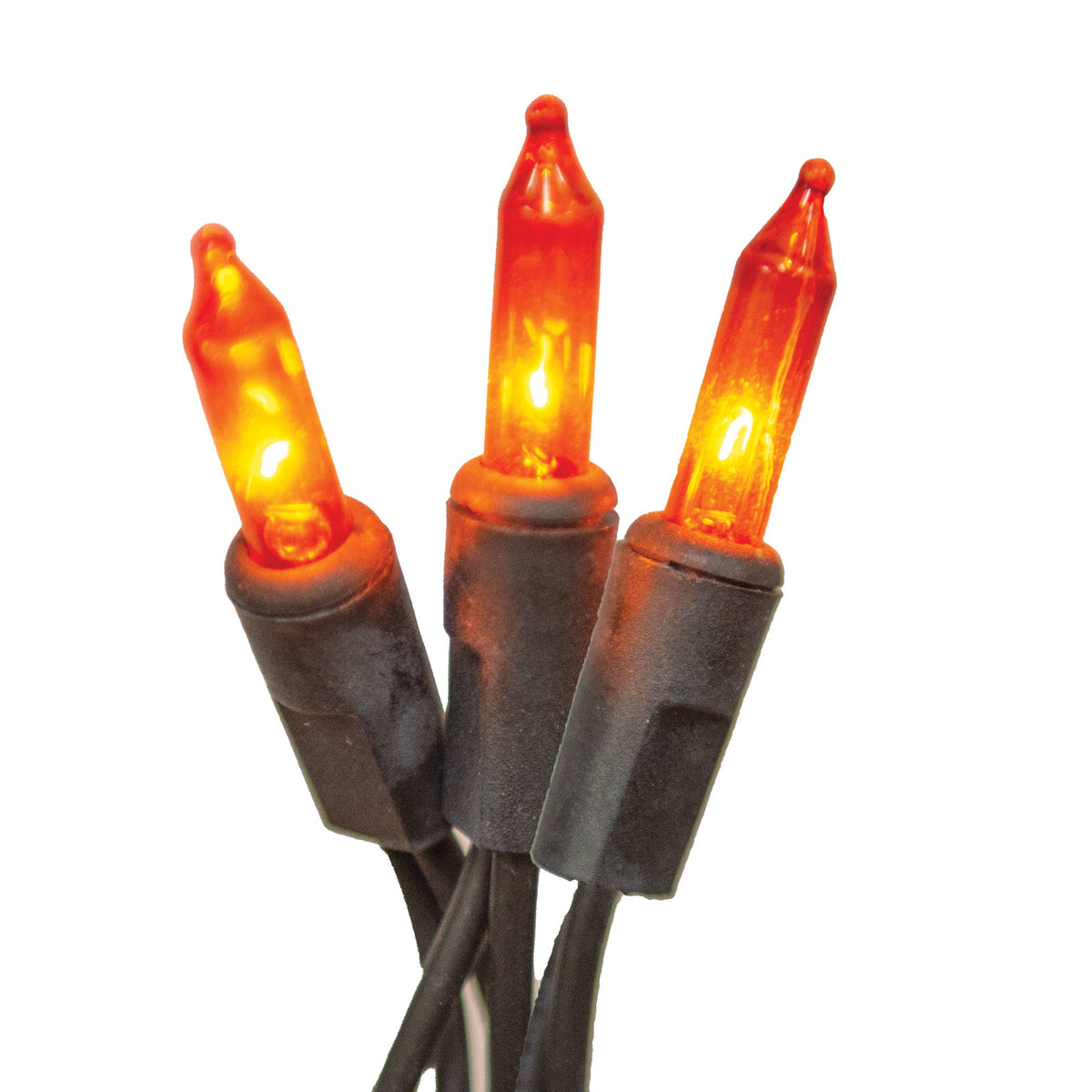 Orange Light Strand Black Cord - 20 Ct