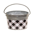 Black & White Buffalo Check Oval Pail