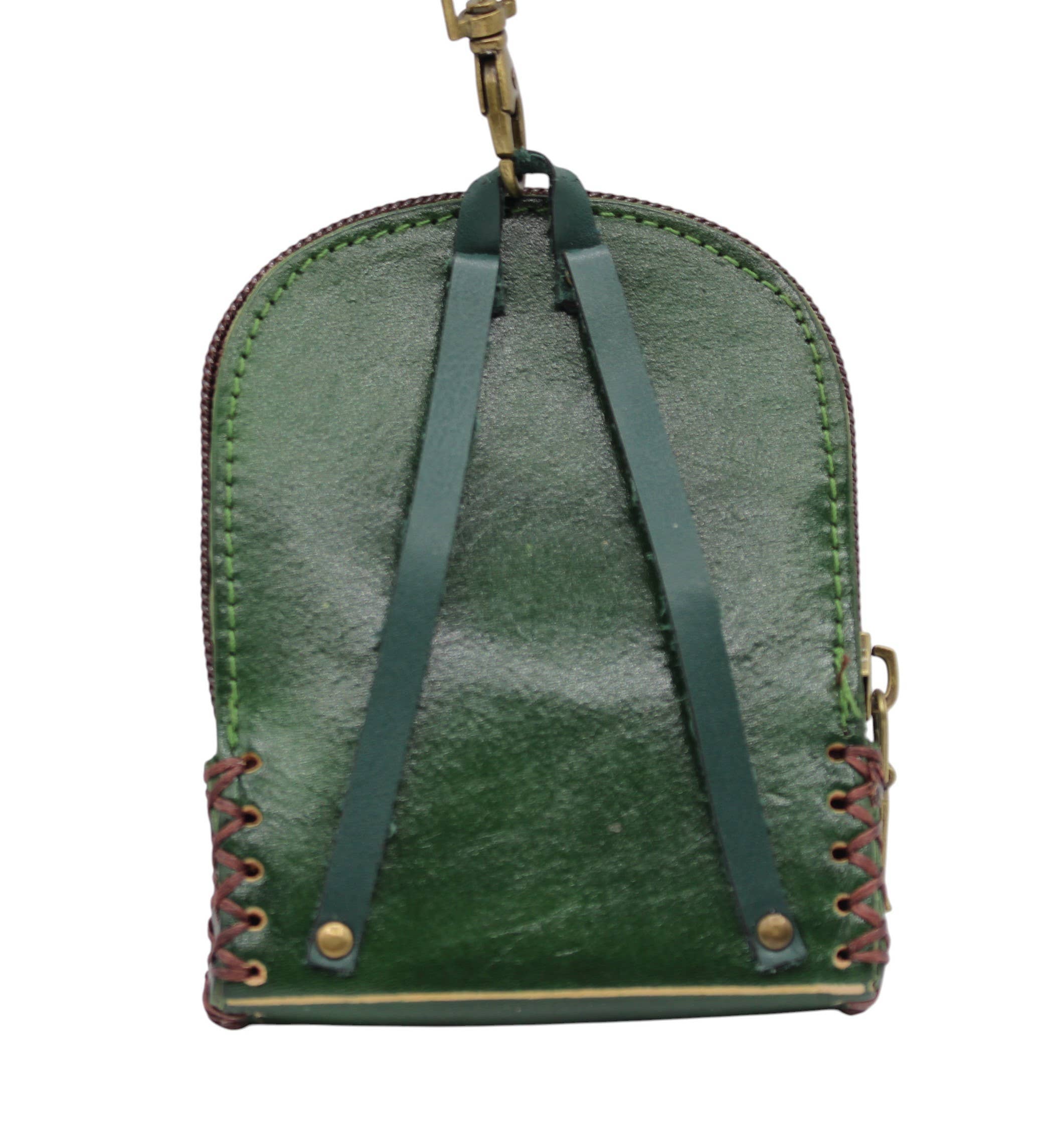 AE003 handmade leather bat coin purse wallet mini backpack
