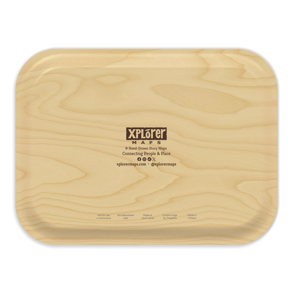 Michigan Map Wooden Serving Trays: Large Round