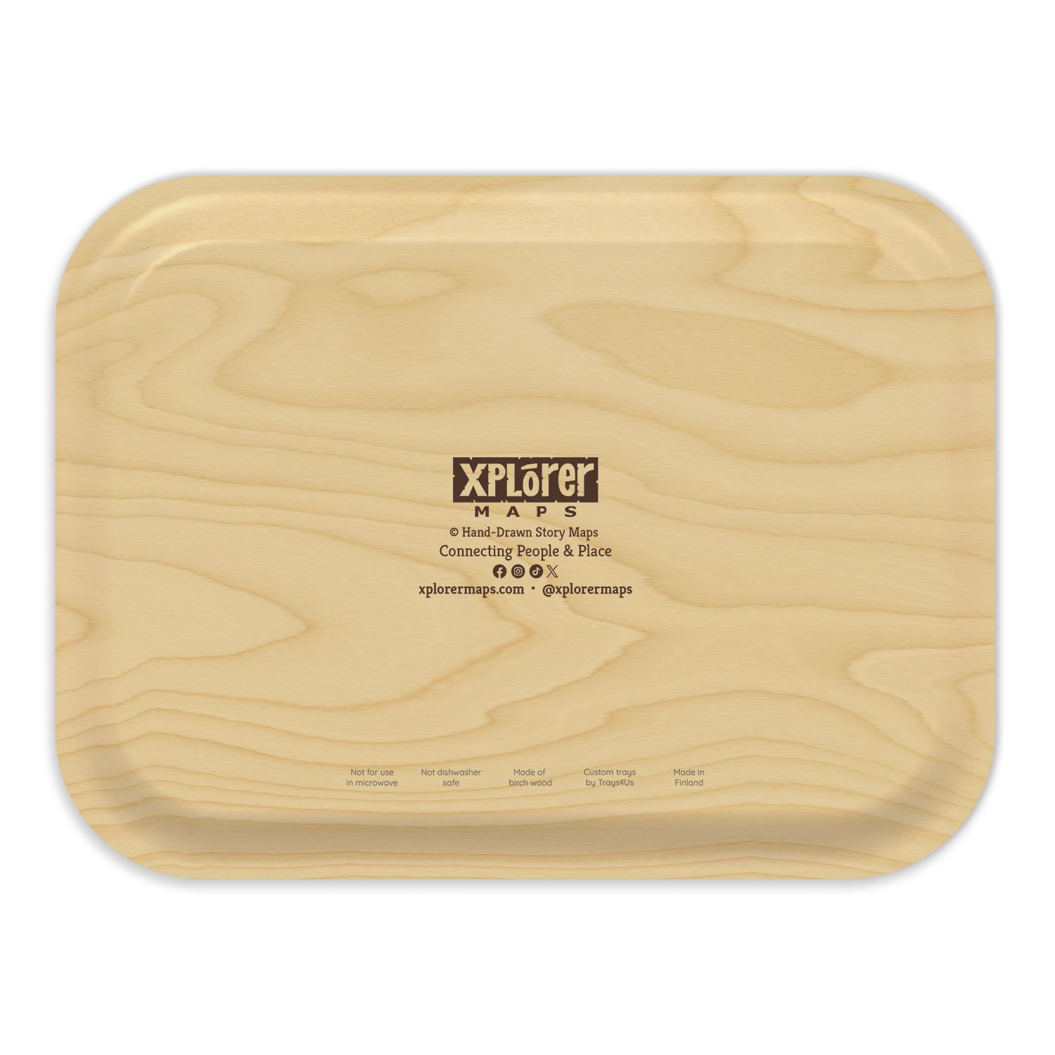 Michigan Map Wooden Serving Trays: Large Round
