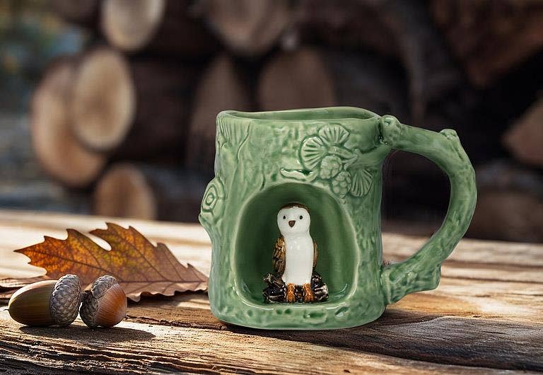 Tree Look Mug with Barn Owl-4"H(12oz)