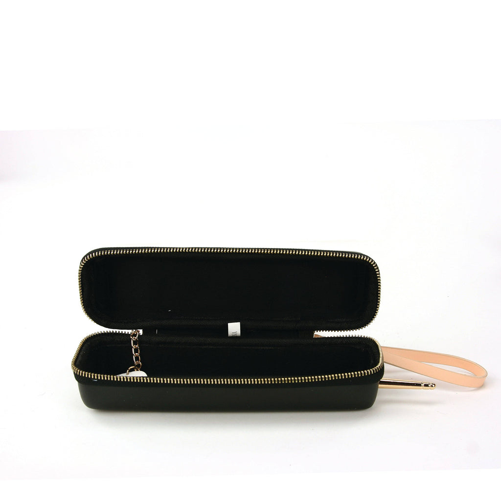 Handheld Vintage Phone Wristlet in Vinyl Material: Black