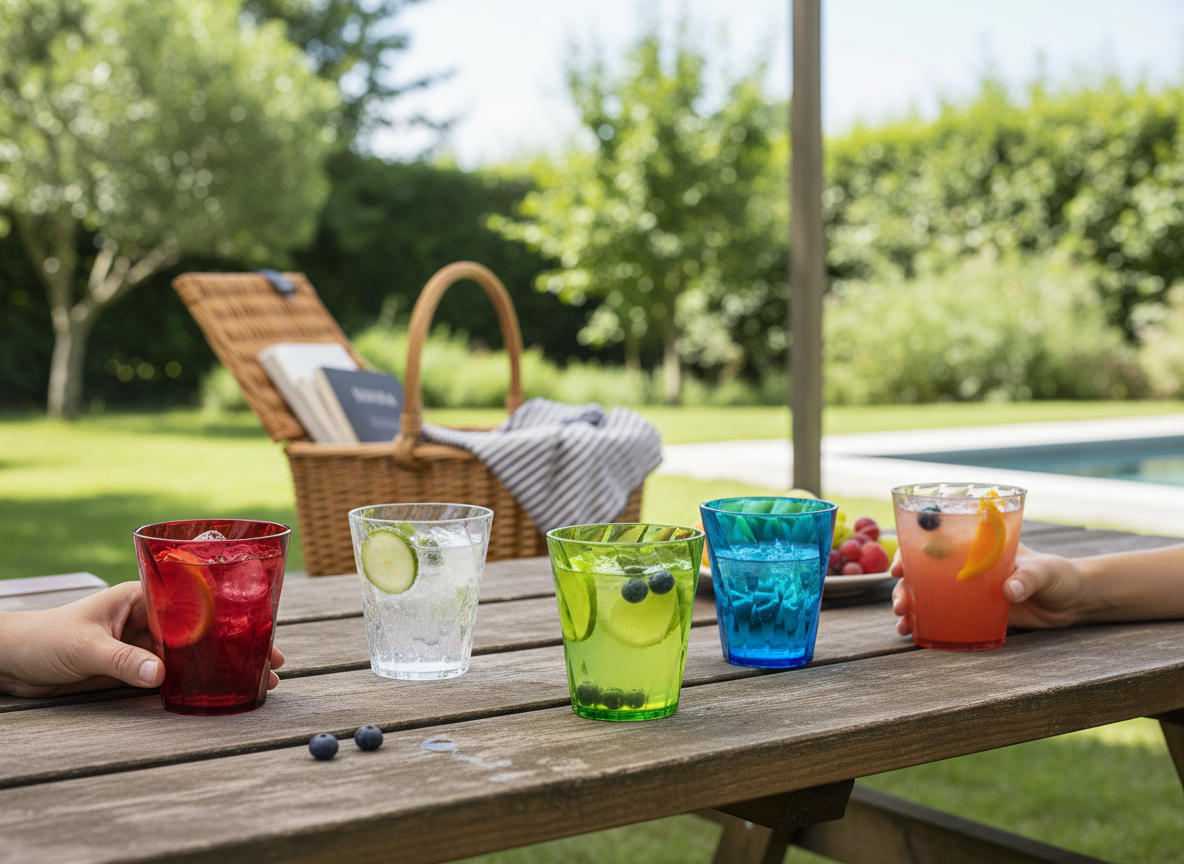 Omada Diamond Acrylic Tumbler Set of 4 Multicolor 11.5 Oz