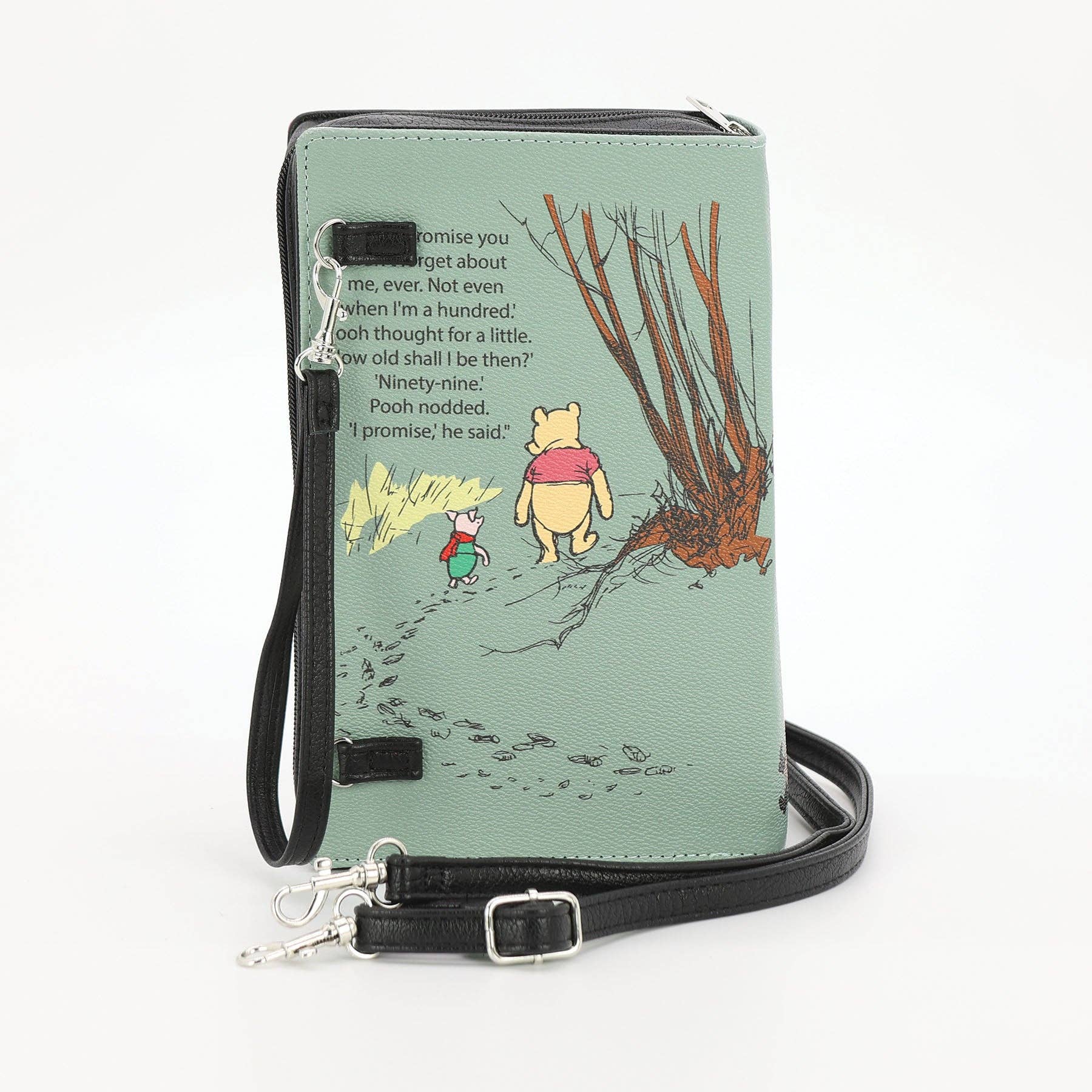 Winnie the Pooh Book Clutch Bag in Vinyl: GREEN
