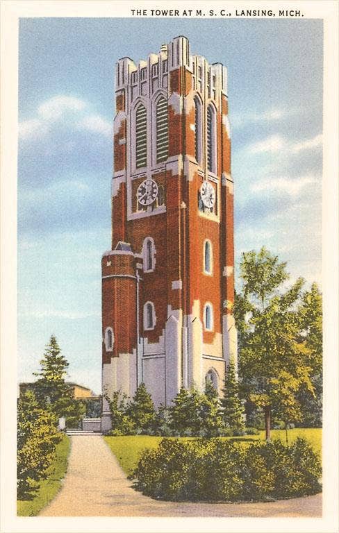 Sticker MI-663 Tower at Michigan State College