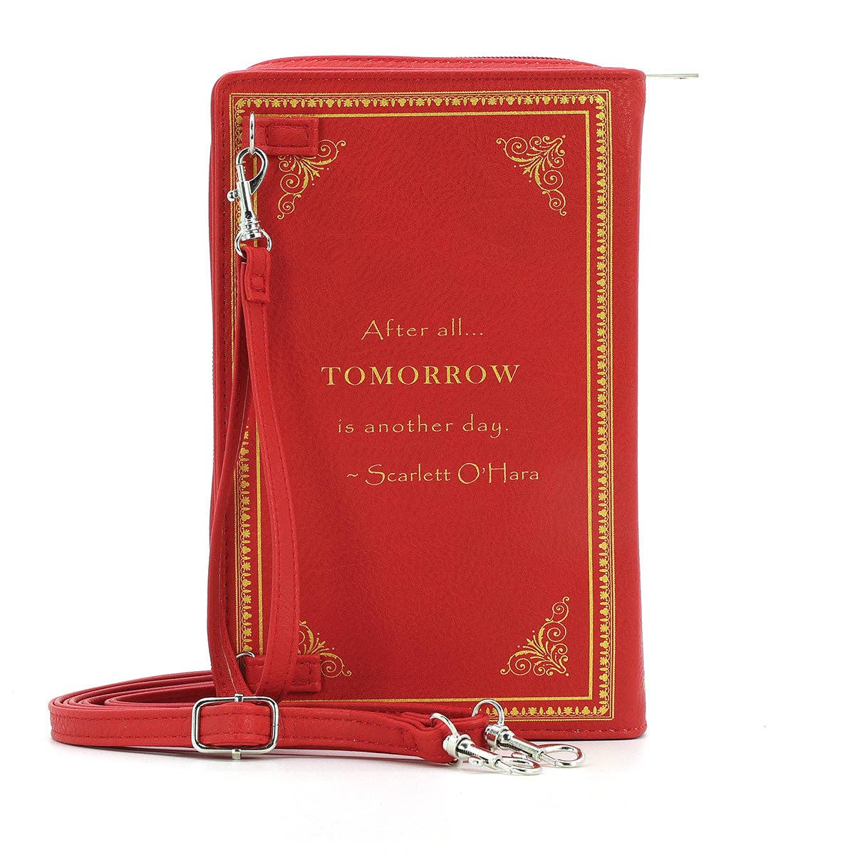 Gone with the Wind Book Clutch Bag in Vinyl: Red