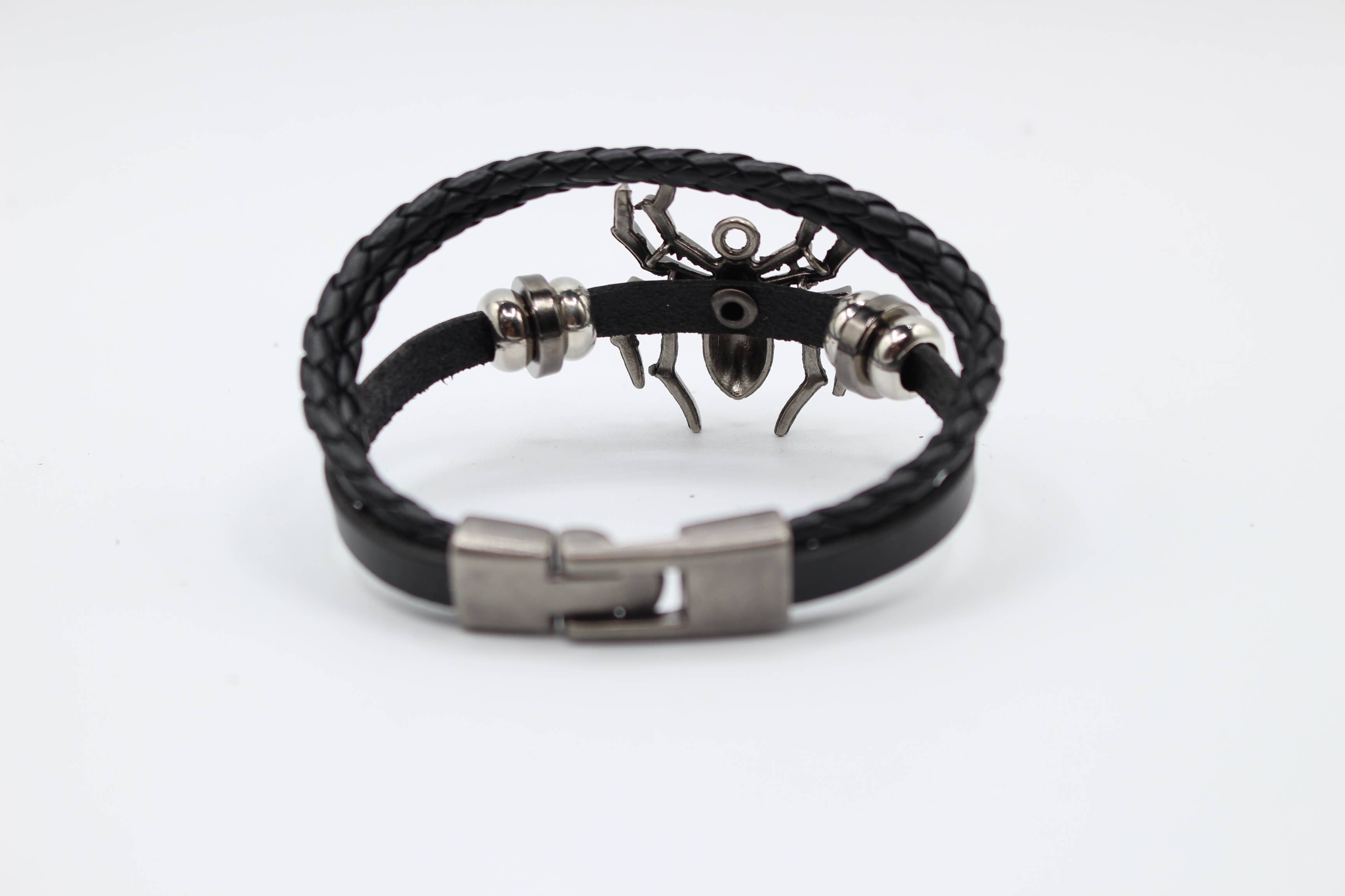 Leather spider bracelet Halloween