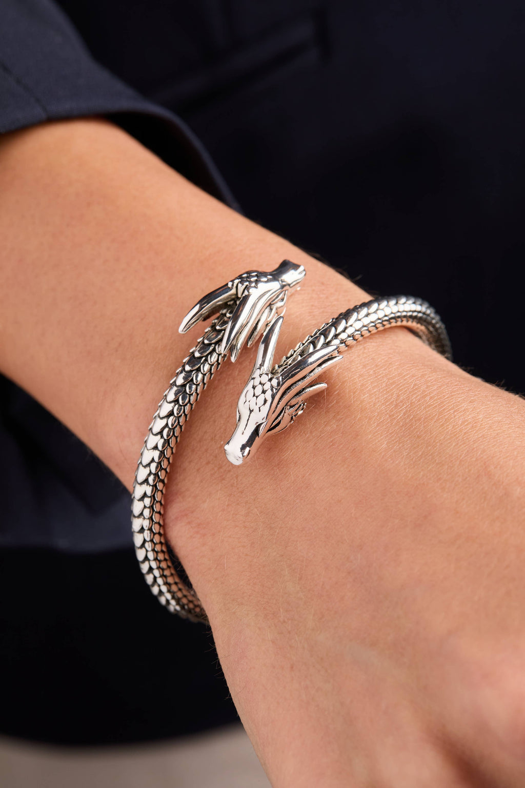 House of the Dragon™ Cuff Bracelet: Antiqued Silver