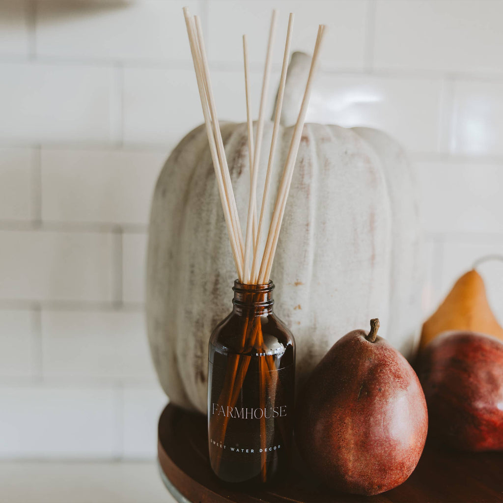 Farmhouse Amber Reed Diffuser - Fall Decor & Gifts