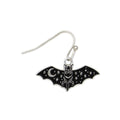 Night Flyer Celestial Bat Silver Earrings
