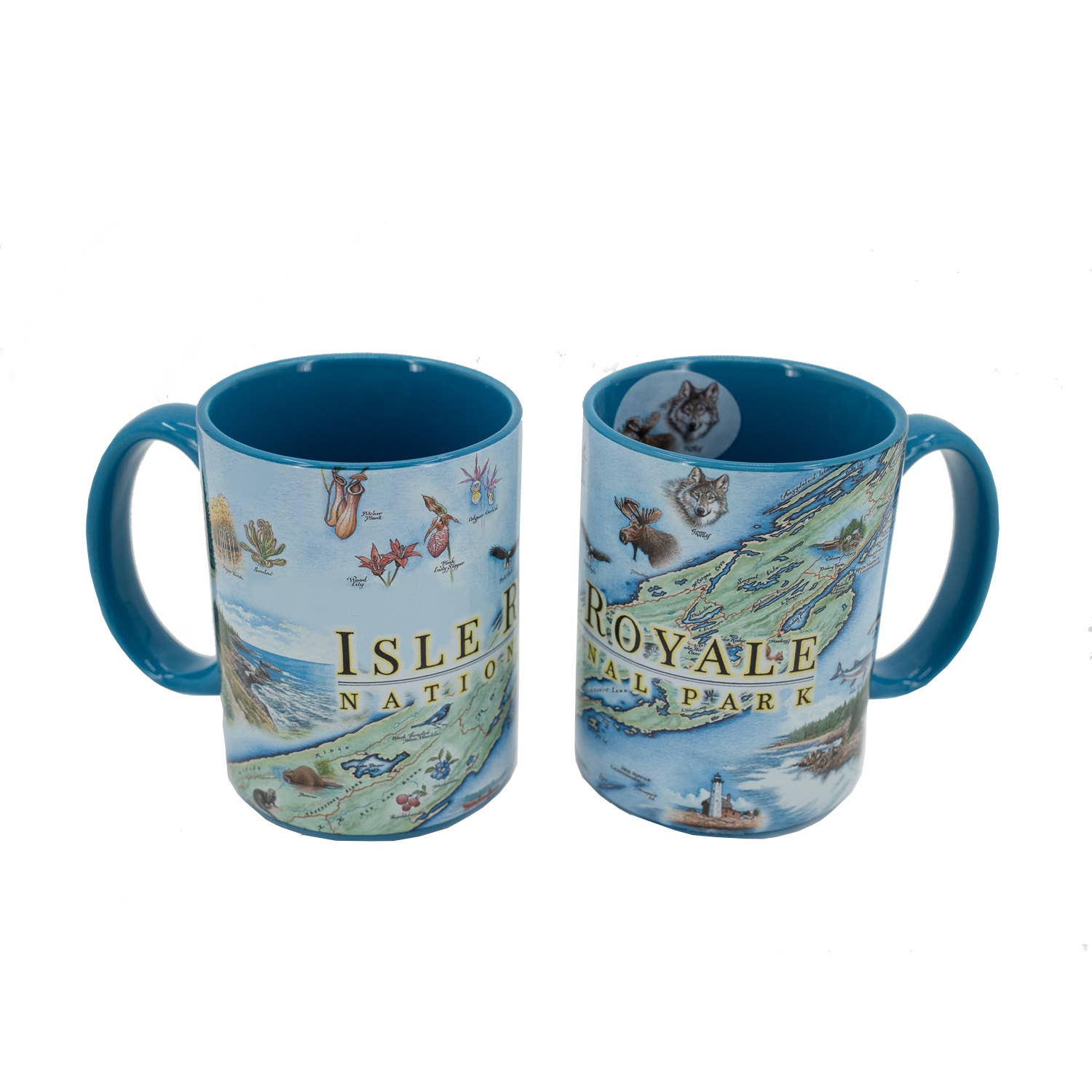 Isle Royale National Park Map Mug – 16 oz Ceramic, Blue