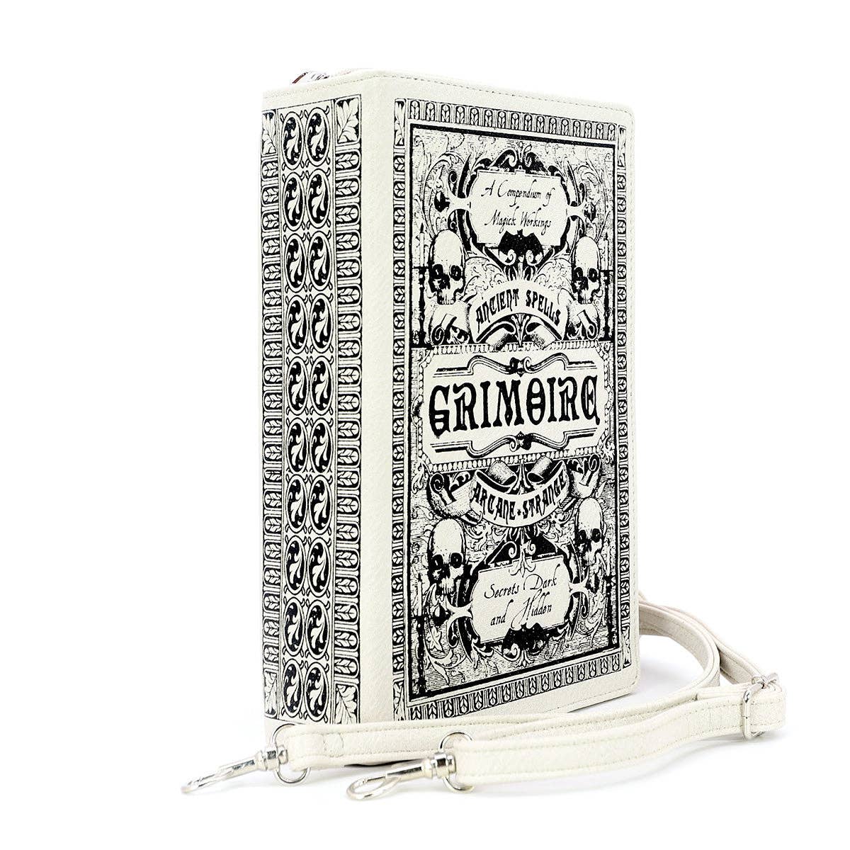 Grimoire Book Clutch Bag in Vinyl: BEIGE