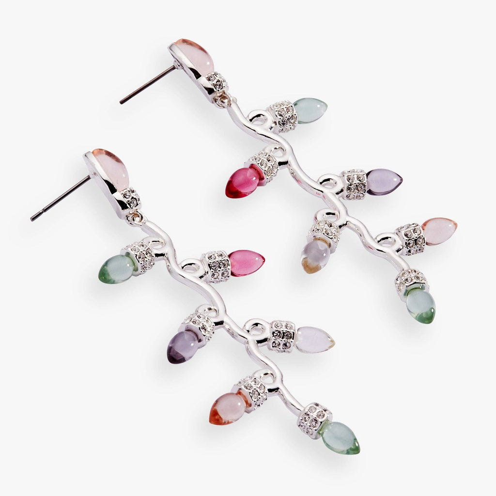 Christmas Muted Light Bulb Earrings: Silver