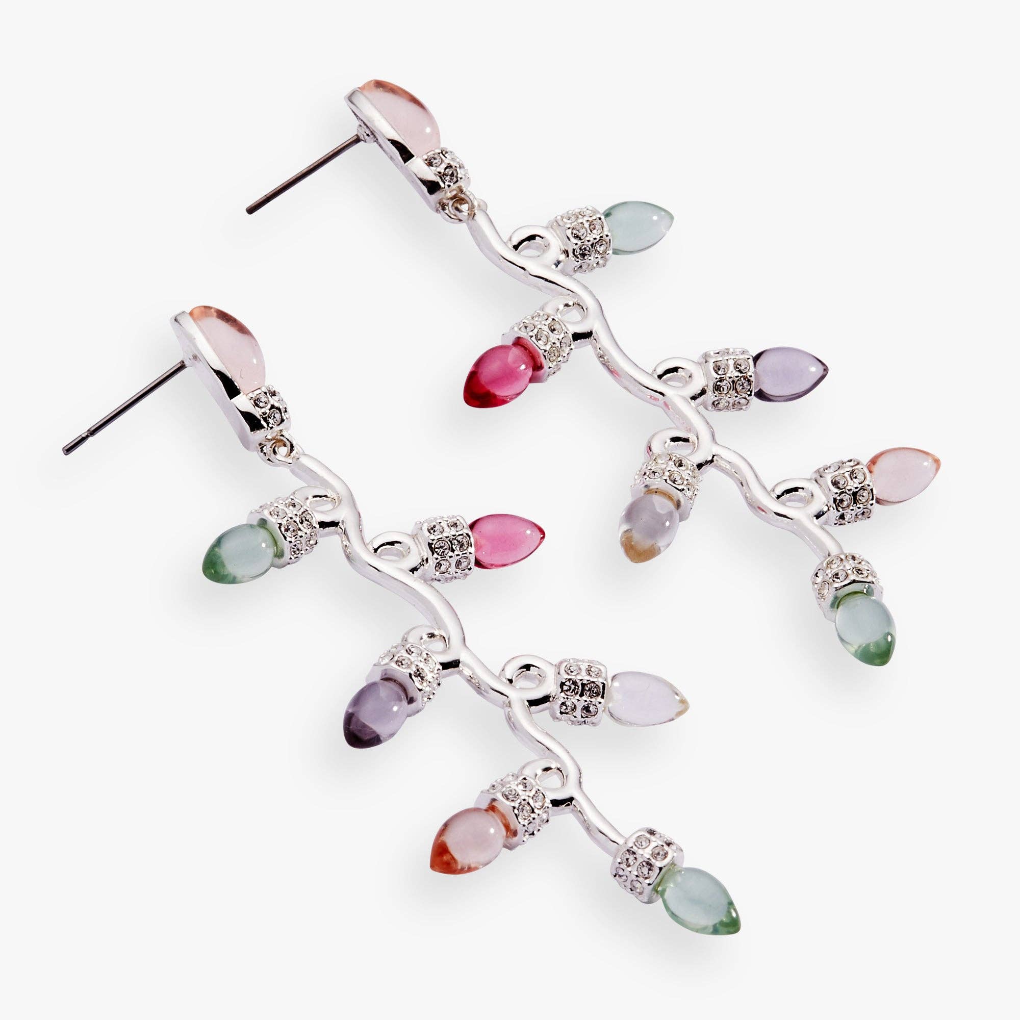 Christmas Muted Light Bulb Earrings: Silver
