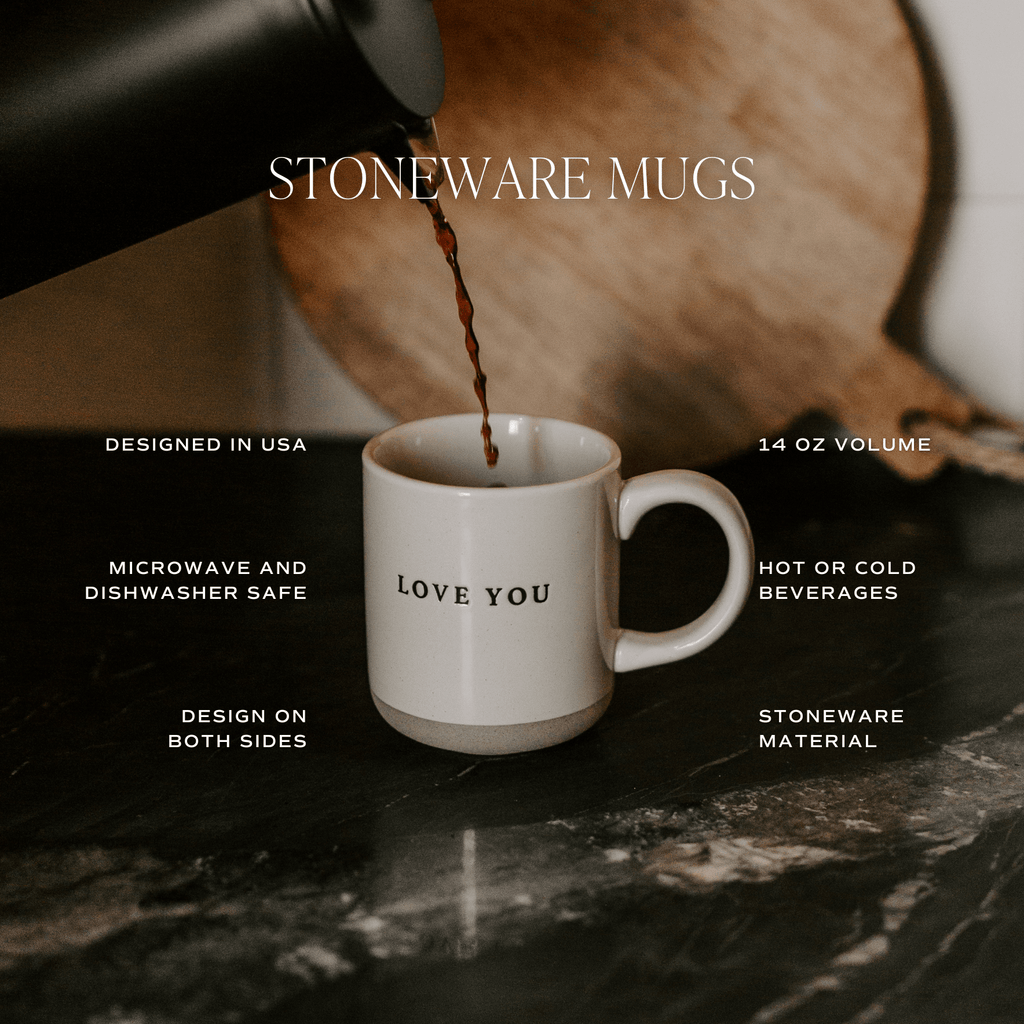 Red Holly Stoneware Coffee Mug - Christmas Decor