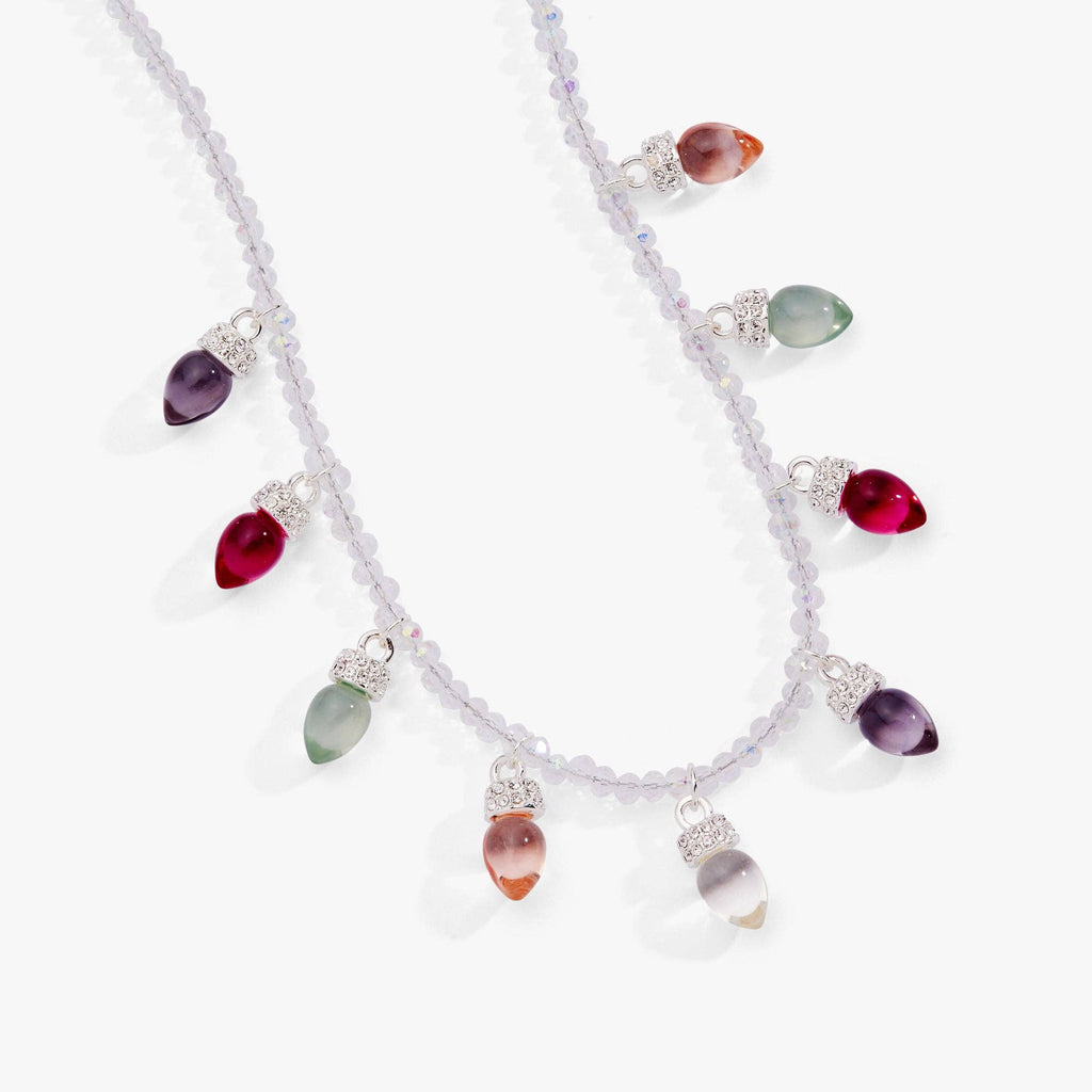Christmas Muted Light Bulb Necklace: Silver