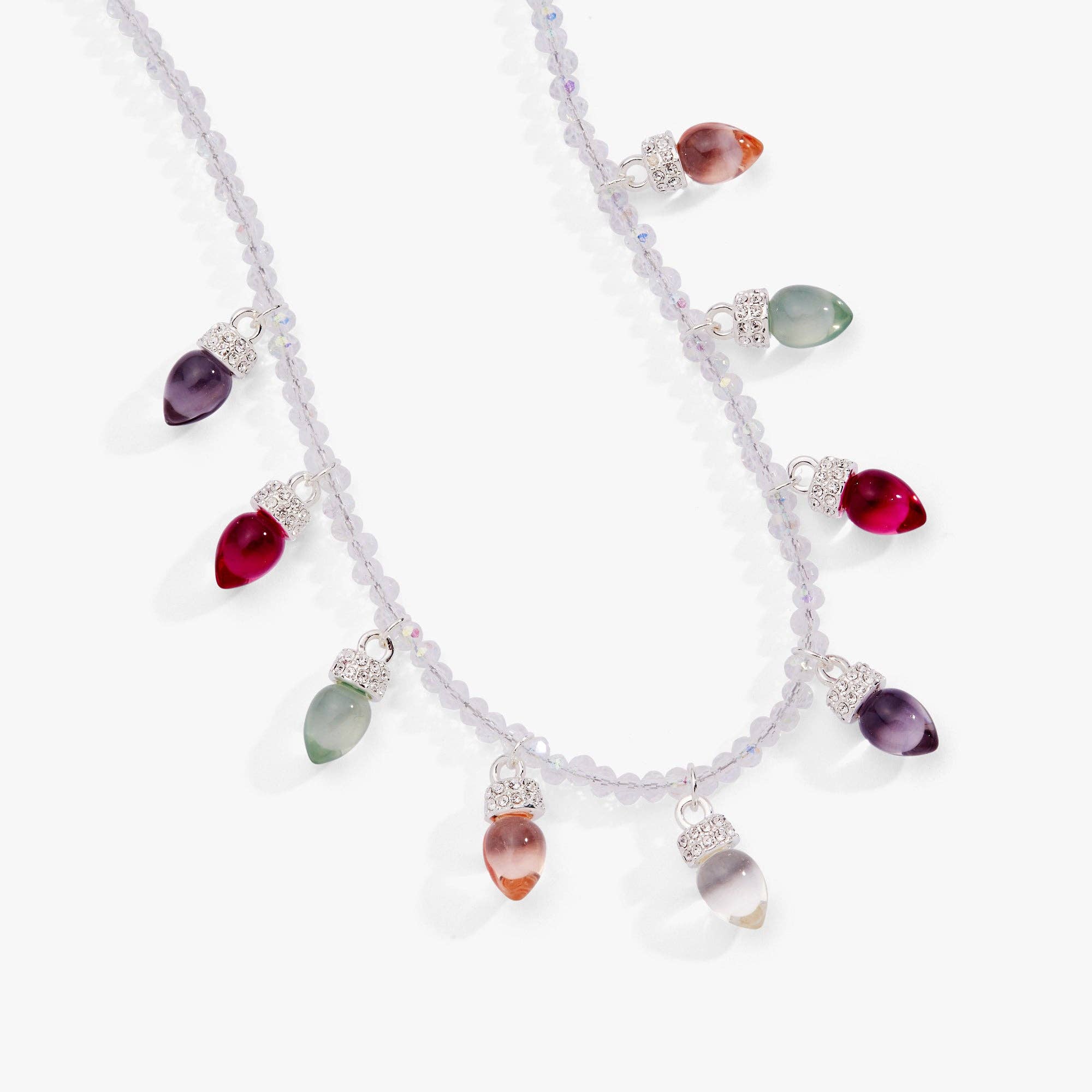 Christmas Muted Light Bulb Necklace: Silver