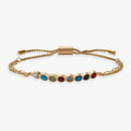 Daughter Hidden Message Acrostic Bolo Bracelet: Stainless Steel Gold