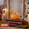 Light Orange & Yellow Glass Pumpkin - 4"