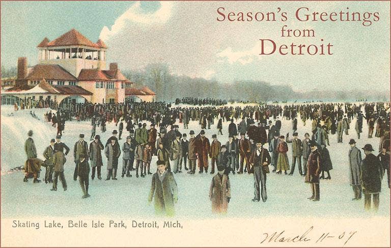 Sticker MI-665 Seasons Greetings from Detroit
