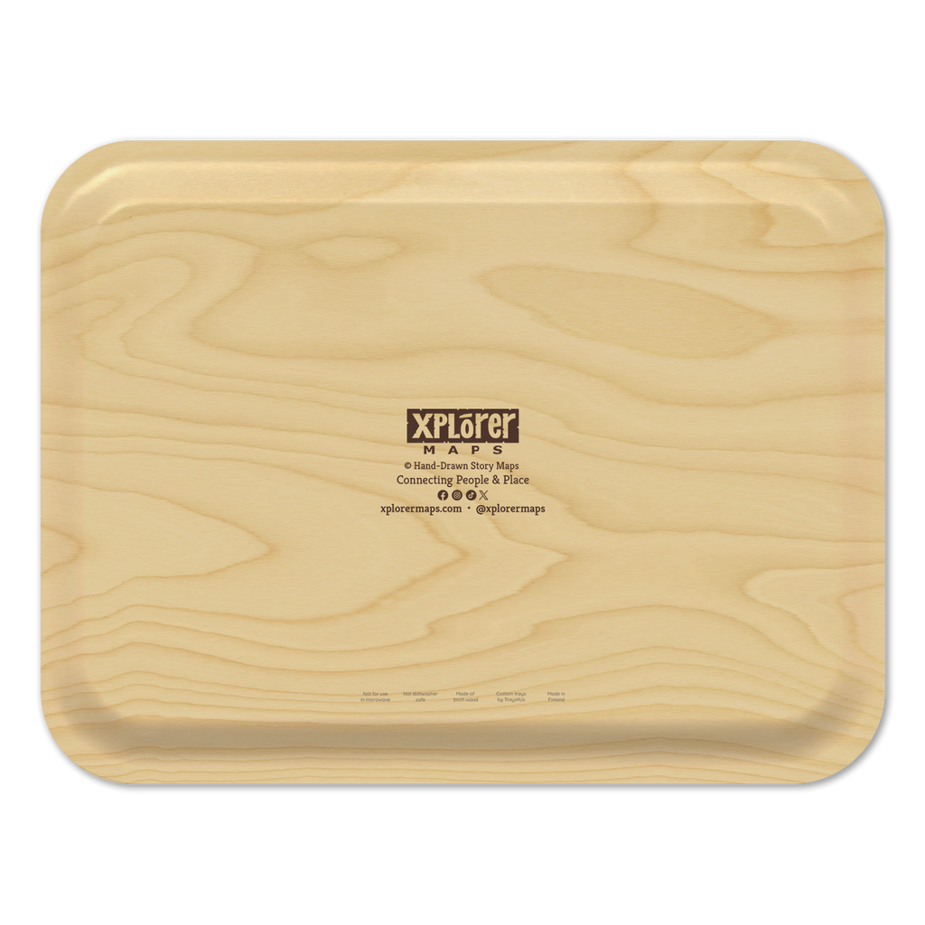 Michigan Map Wooden Serving Trays: Large Round