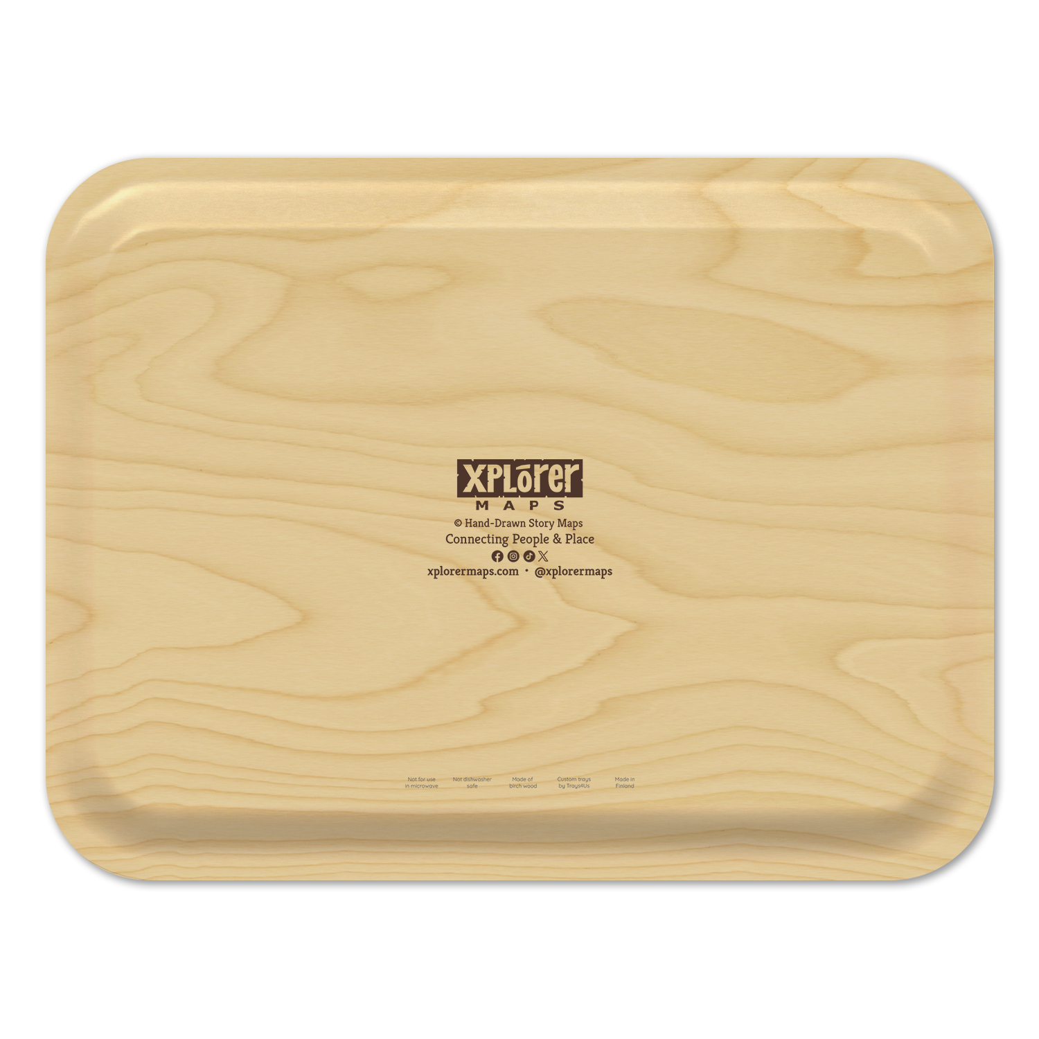 Michigan Map Wooden Serving Trays: Large Round