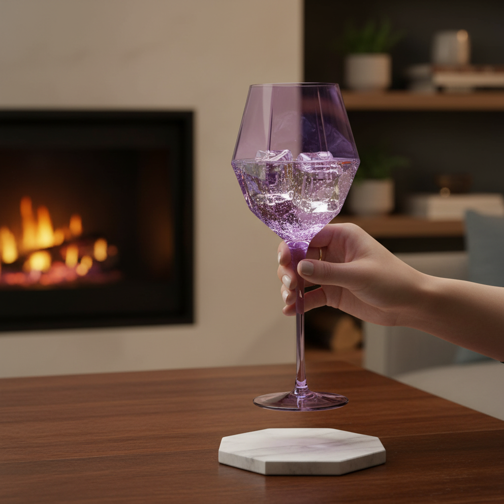 Vikko Decor - Sparkle, Purple, Wine Glass, 22 Oz