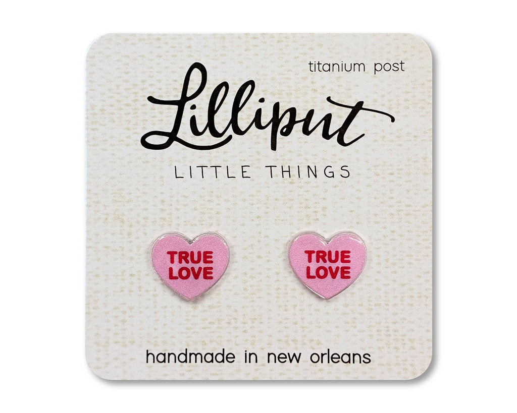 NEW Conversation Heart Earrings // Valentines Day: Pink