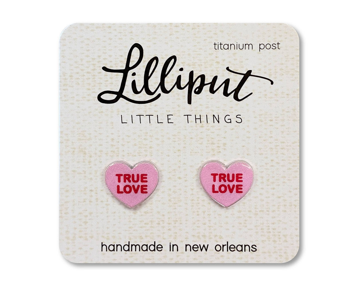 NEW Conversation Heart Earrings // Valentines Day: Pink