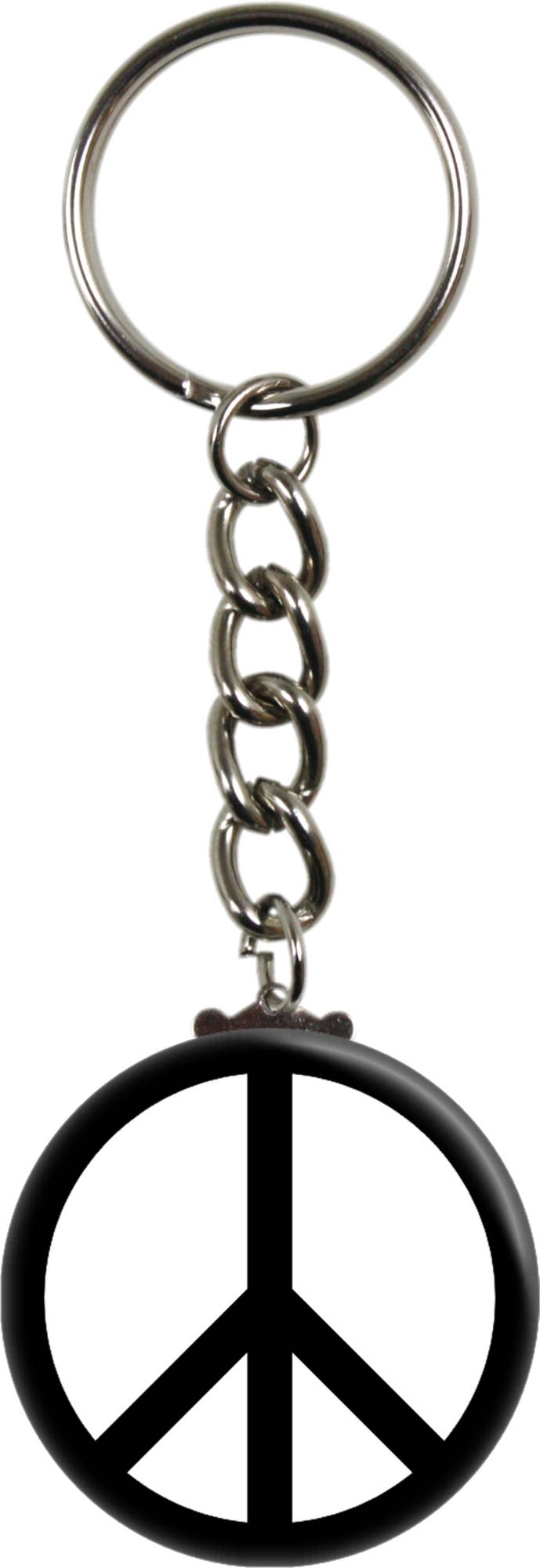 Keychain - Peace Sign - Three Color Options: Black / White