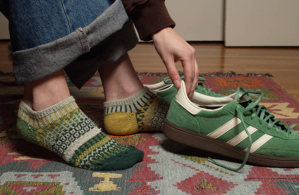 Fiddlehead Ankle Socks | Sustainable USA Made No-Show Sock: Medium (Women 8 - 10 / Men 7 - 9)