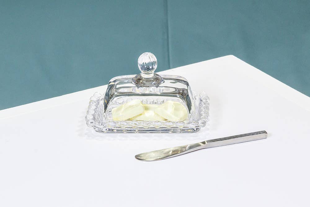2Pc Rect Ball Rim Covered Dish-4.5"L-961