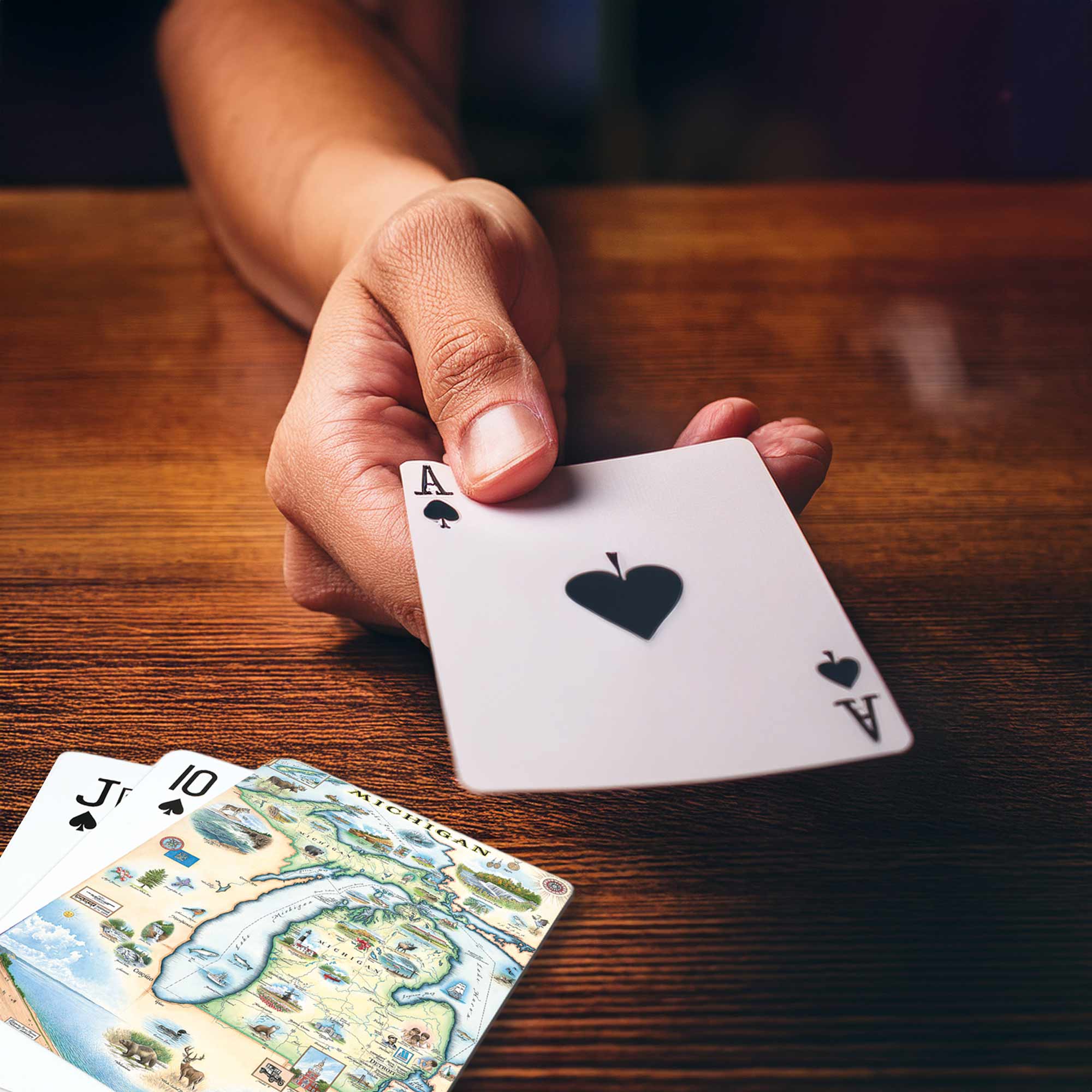 Michigan State Map Playing Cards