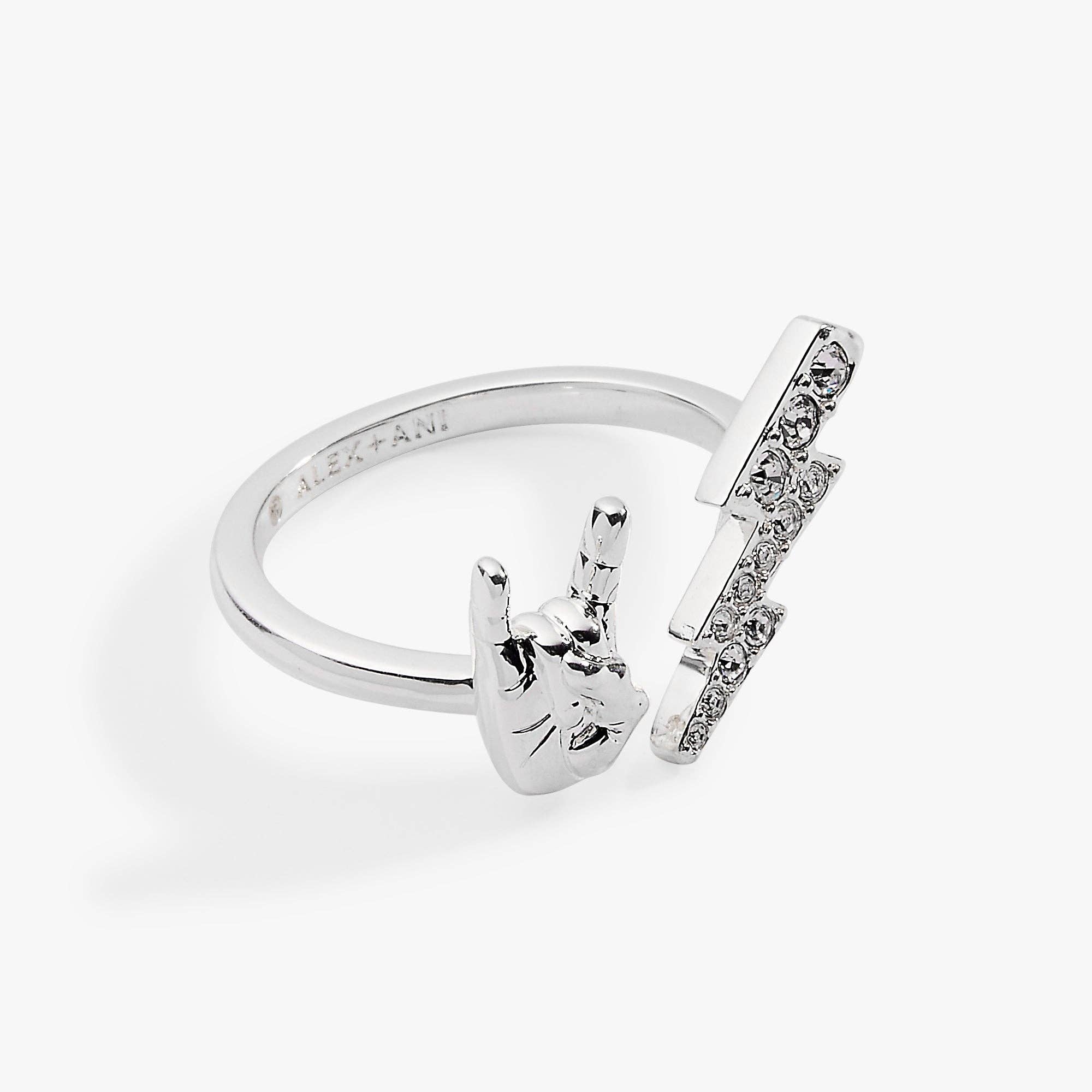 80s Rock Star Open Ring: Silver