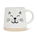Wide Base Mug with Cat Face-3.5"H(14oz)