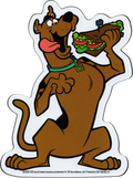 Sticker - Scooby Doo Eating A Sandwich - 1980s Kids Cartoon
