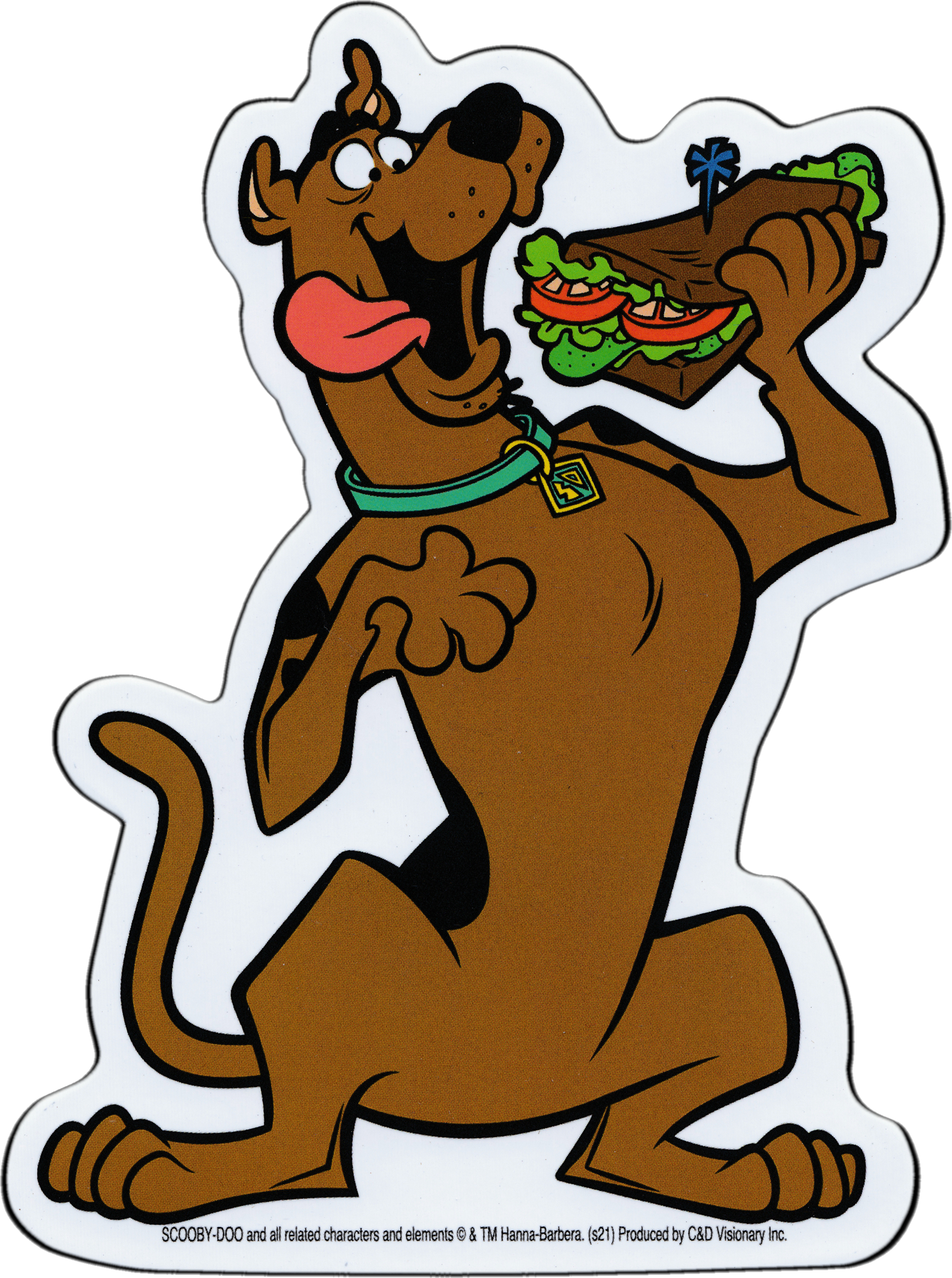 Sticker - Scooby Doo Eating A Sandwich - 1980s Kids Cartoon