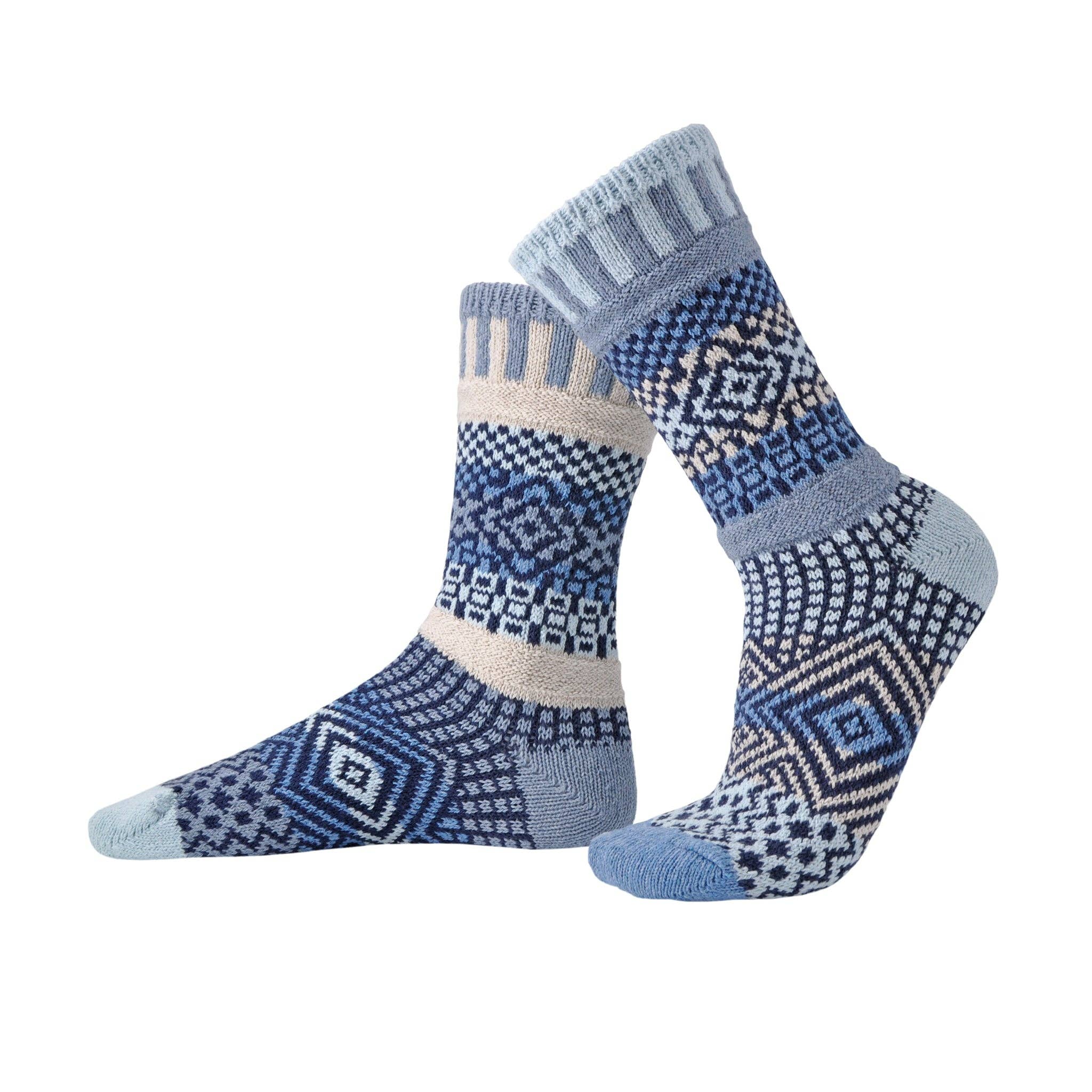 Azure Crew Socks: Small (Women 6 - 8 / Men 5 - 7)