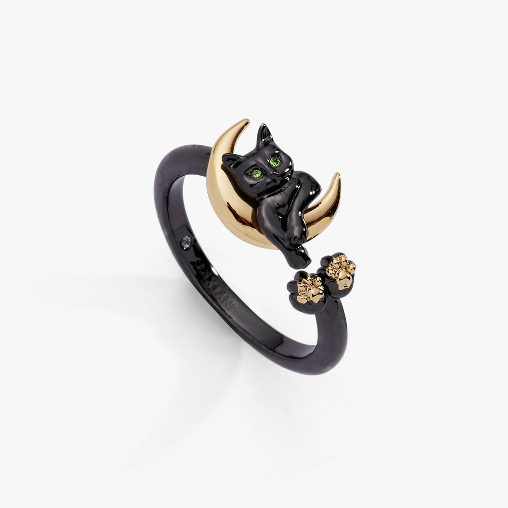 Celestial Cat Open Ring: Two Tone