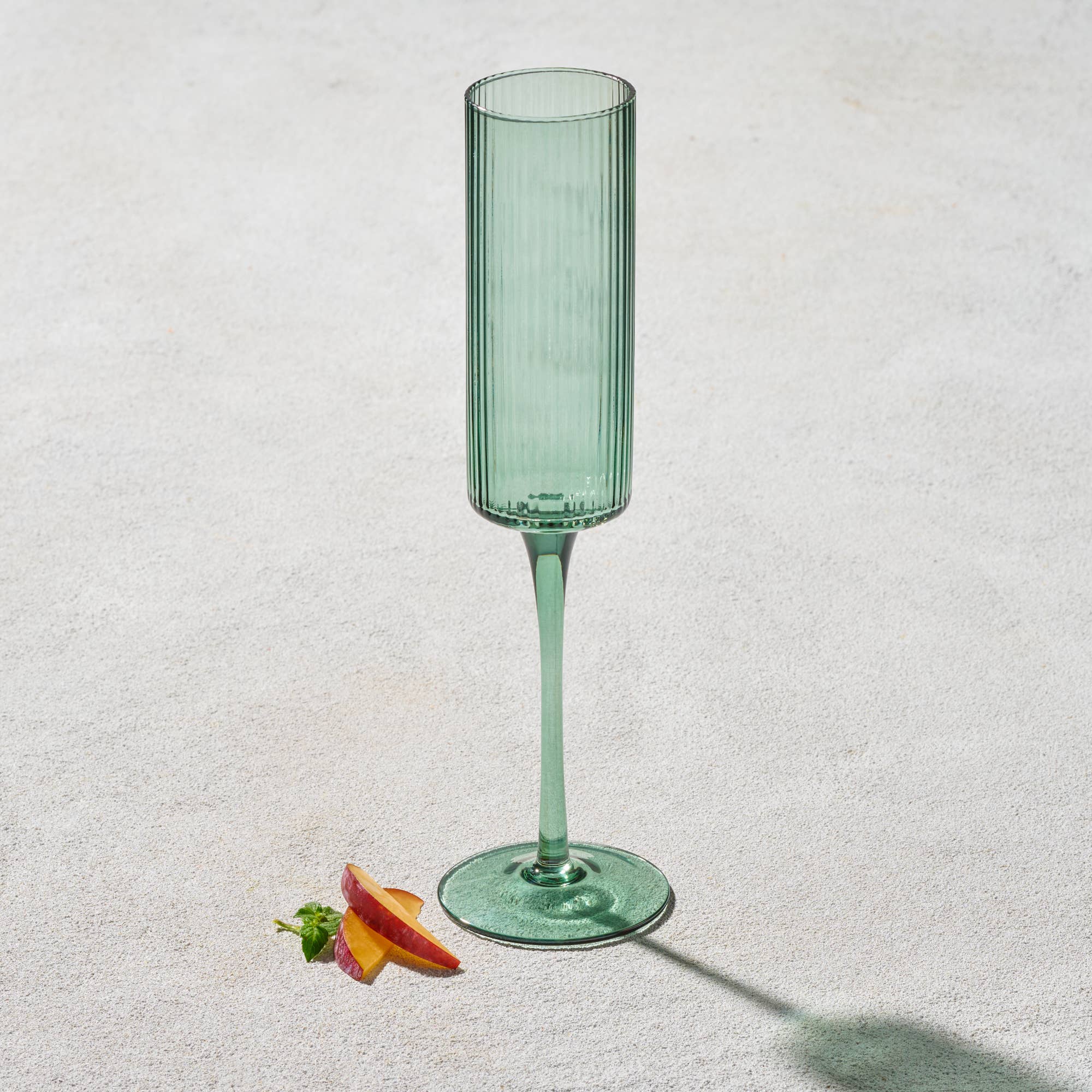 Vikko Decor - Malibu, Ribbed Glass, Green, MULTIPLE SHAPES: 15 OZ Highball Glass