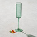 Vikko Decor - Malibu, Ribbed Glass, Green, MULTIPLE SHAPES: 7 OZ Champagne