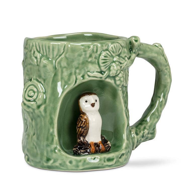 Tree Look Mug with Barn Owl-4"H(12oz)
