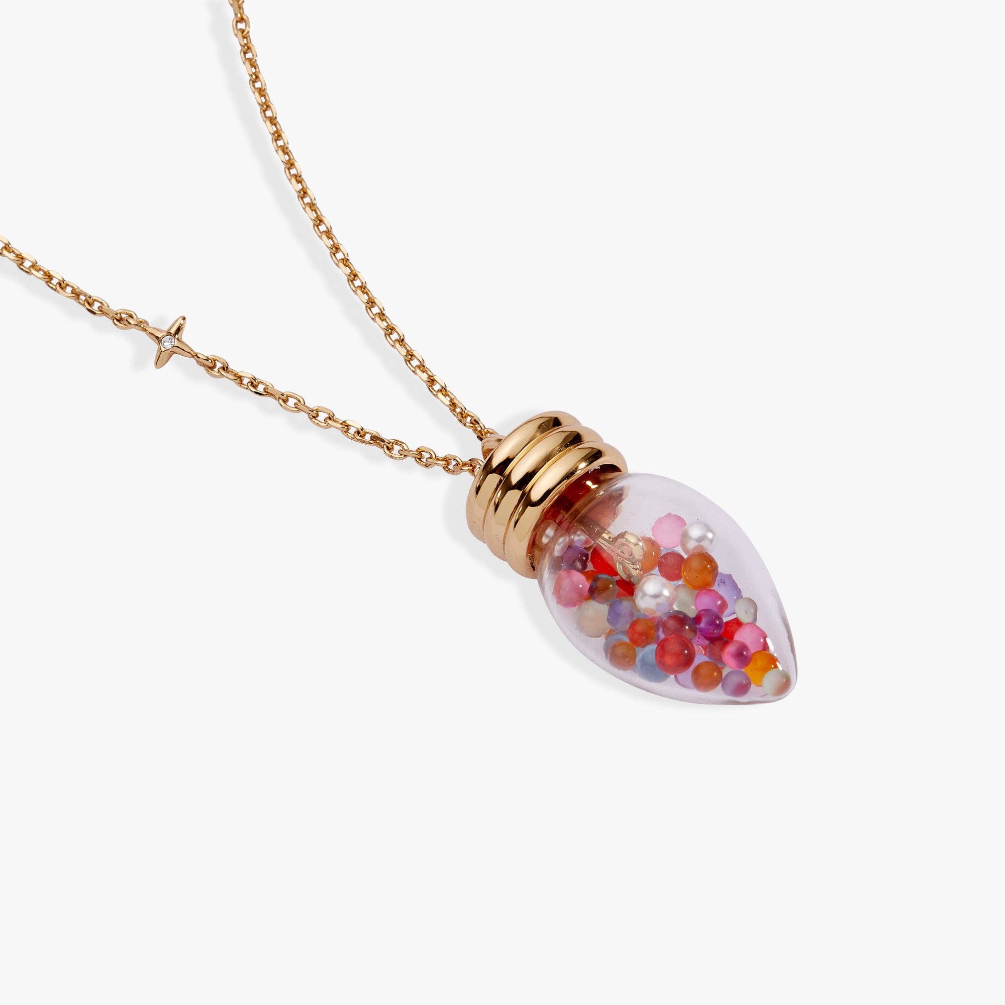 Christmas Light Bulb Shaker Necklace: Silver