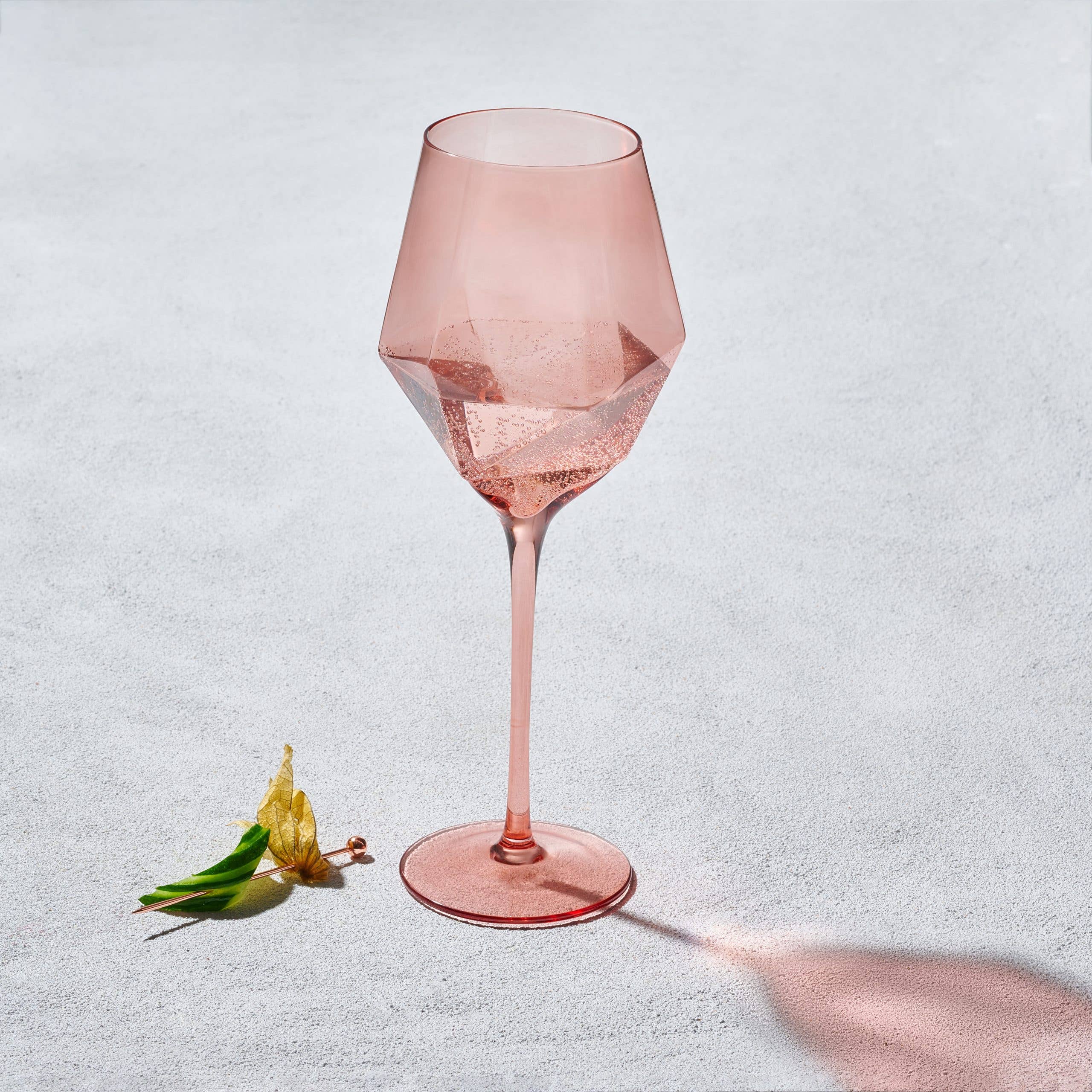 Vikko Decor - Sparkle, Peach, Wine Glass, 22 Oz